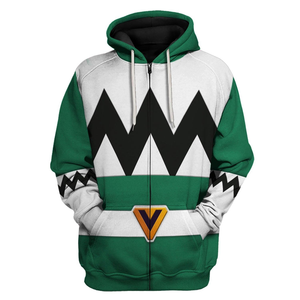 OodieGang Power Rangers Lost Galaxy Green Costume Hoodie Sweatshirt T-Shirt Tracksuit - OodieGang.com