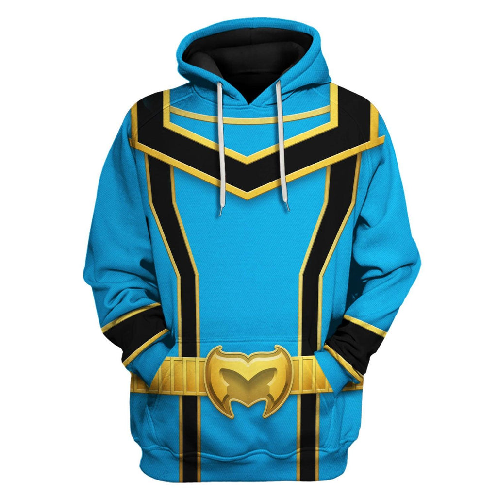 OodieGang Power Rangers Mystic Force (2006) Blue Costume Hoodie Sweatshirt T-Shirt Tracksuit - OodieGang.com