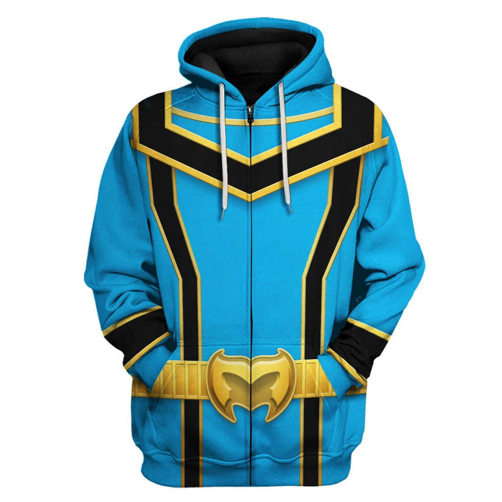 OodieGang Power Rangers Mystic Force (2006) Blue Costume Hoodie Sweatshirt T-Shirt Tracksuit - OodieGang.com