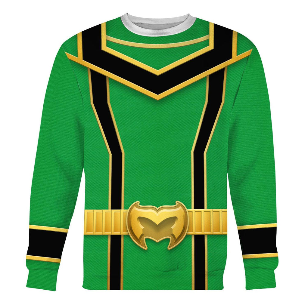 OodieGang Power Rangers Mystic Force (2006) Green Costume Hoodie Sweatshirt T-Shirt Tracksuit - OodieGang.com