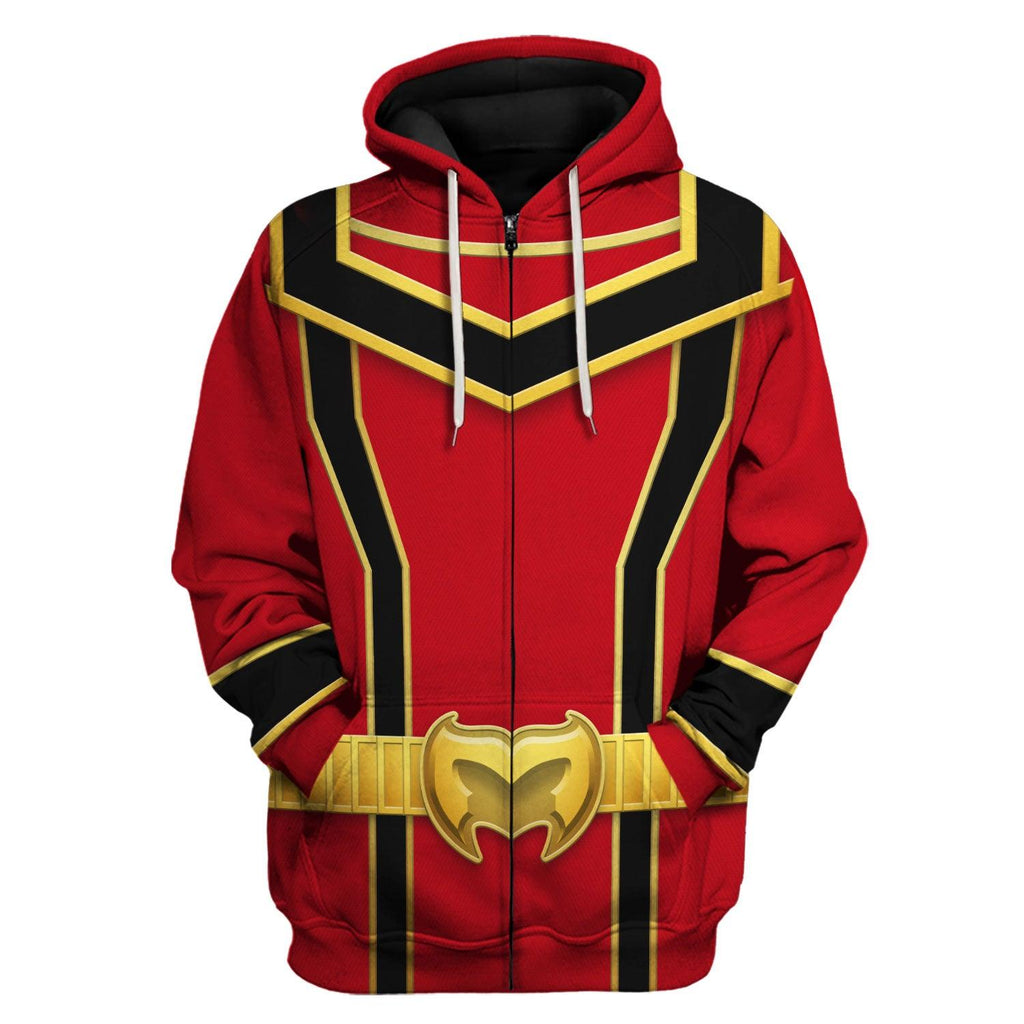 OodieGang Power Rangers Mystic Force (2006) Red Costume Hoodie Sweatshirt T-Shirt Tracksuit - OodieGang.com