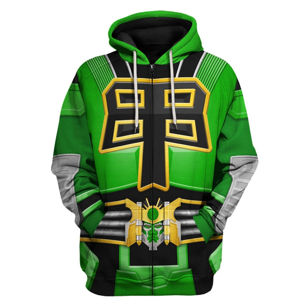 OodieGang Power Rangers Shogun Green Costume Hoodie Sweatshirt T-Shirt Tracksuit - OodieGang.com