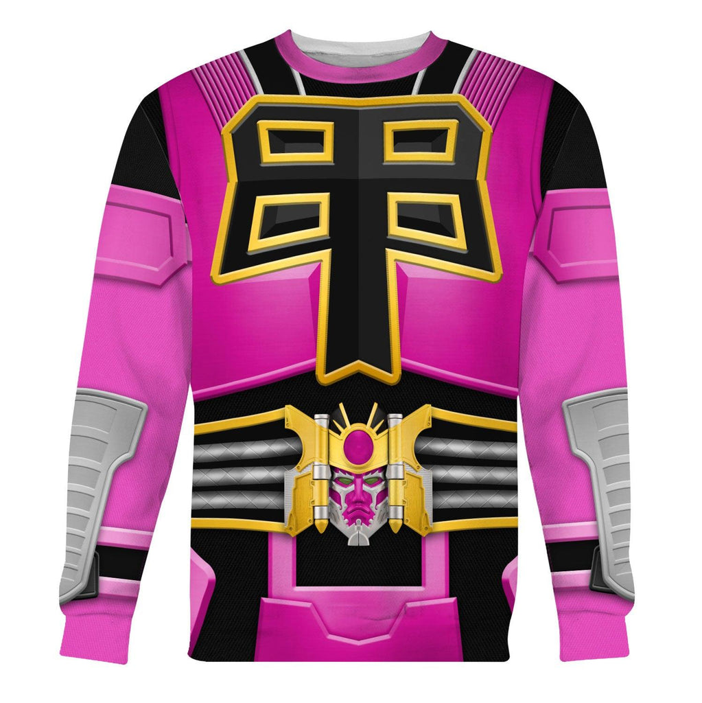 OodieGang Power Rangers Shogun Pink Costume Hoodie Sweatshirt T-Shirt Tracksuit - OodieGang.com