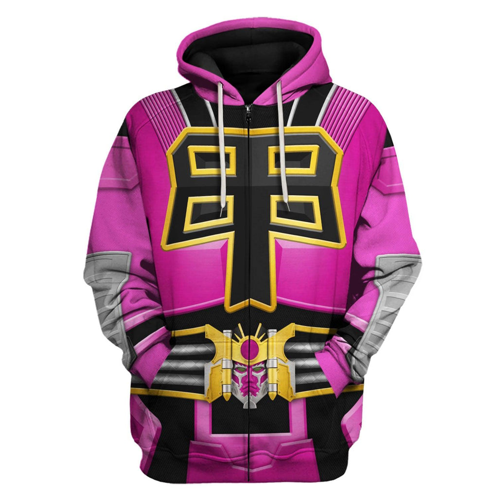 OodieGang Power Rangers Shogun Pink Costume Hoodie Sweatshirt T-Shirt Tracksuit - OodieGang.com