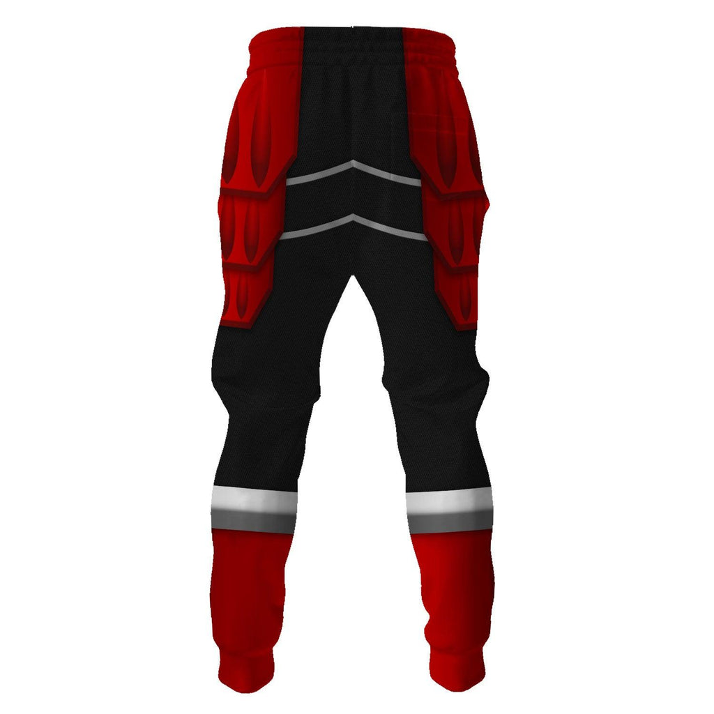 OodieGang Power Rangers Shogun Red Costume Hoodie Sweatshirt T-Shirt Tracksuit - OodieGang.com