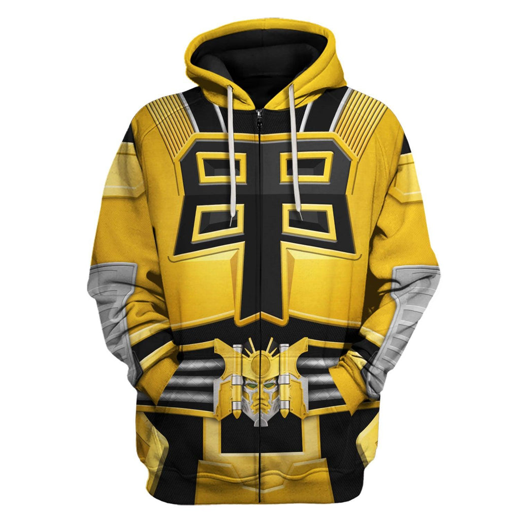 OodieGang Power Rangers Shogun Yellow Costume Hoodie Sweatshirt T-Shirt Tracksuit - OodieGang.com