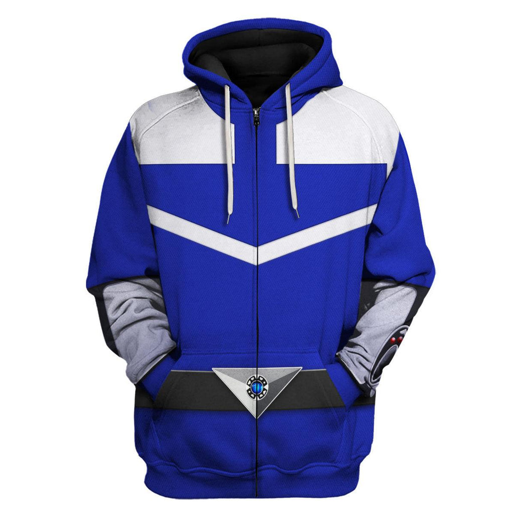 OodieGang Power Rangers Time Force (2001) Blue Hoodies Sweatshirt T-shirt Hawaiian Tracksuit - OodieGang.com