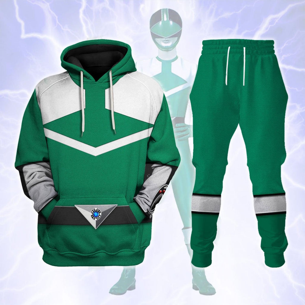 CustomsPig Power Rangers Time Force (2001) Green Hoodies Sweatshirt T-shirt Hawaiian Tracksuit - CustomsPig.com