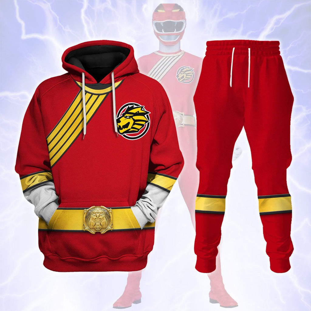 CustomsPig Power Rangers Wild Force Red Costume Hoodie Sweatshirt T-Shirt Tracksuit - CustomsPig.com