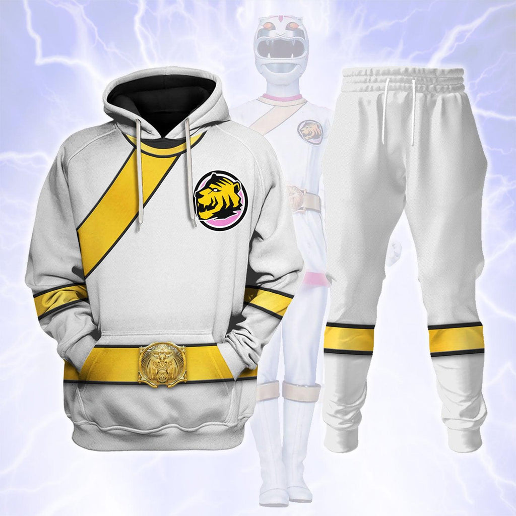 CustomsPig Power Rangers Wild Force White Costume Hoodie Sweatshirt T-Shirt Tracksuit - CustomsPig.com