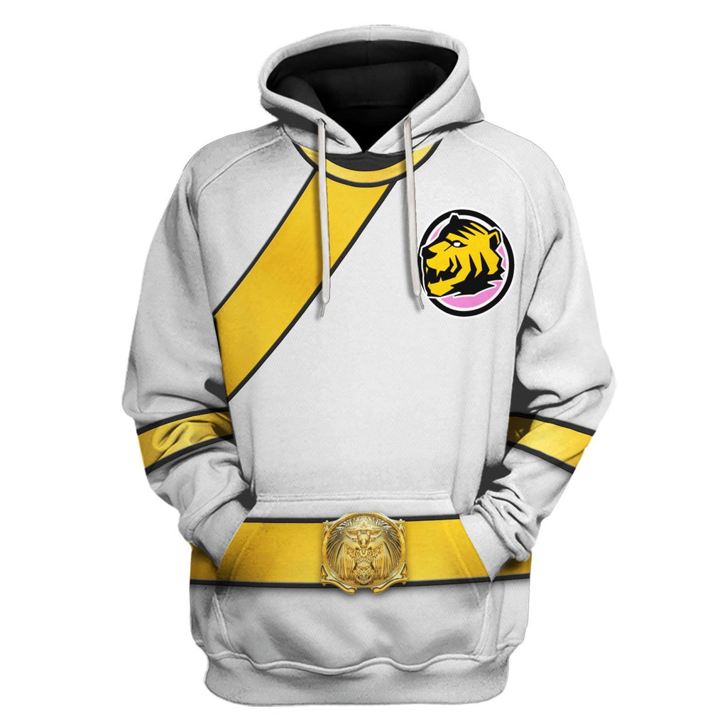 OodieGang Power Rangers Wild Force White Costume Hoodie Sweatshirt T-Shirt Tracksuit - OodieGang.com