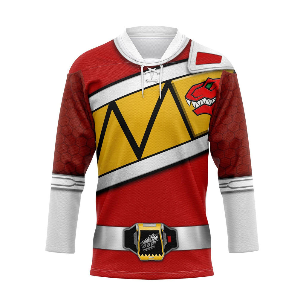 OodieGang Red Power Rangers Dino Charge Hockey Jersey - OodieGang.com