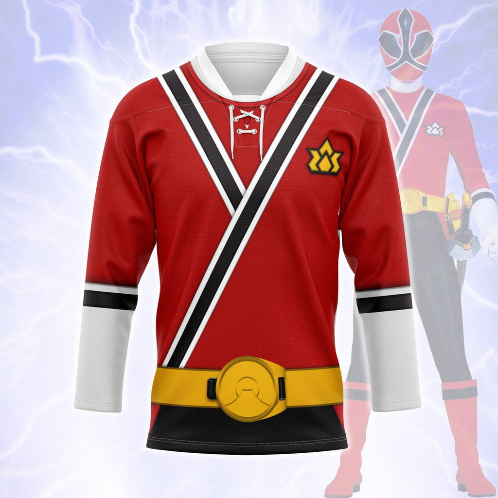 Oodiegang Red Power Rangers Samurai Hockey Jersey - DucG