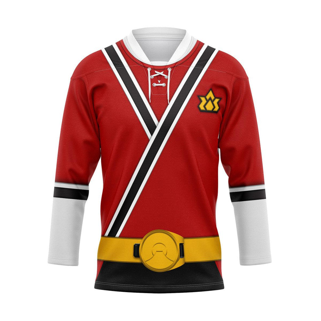 Oodiegang Red Power Rangers Samurai Hockey Jersey - DucG