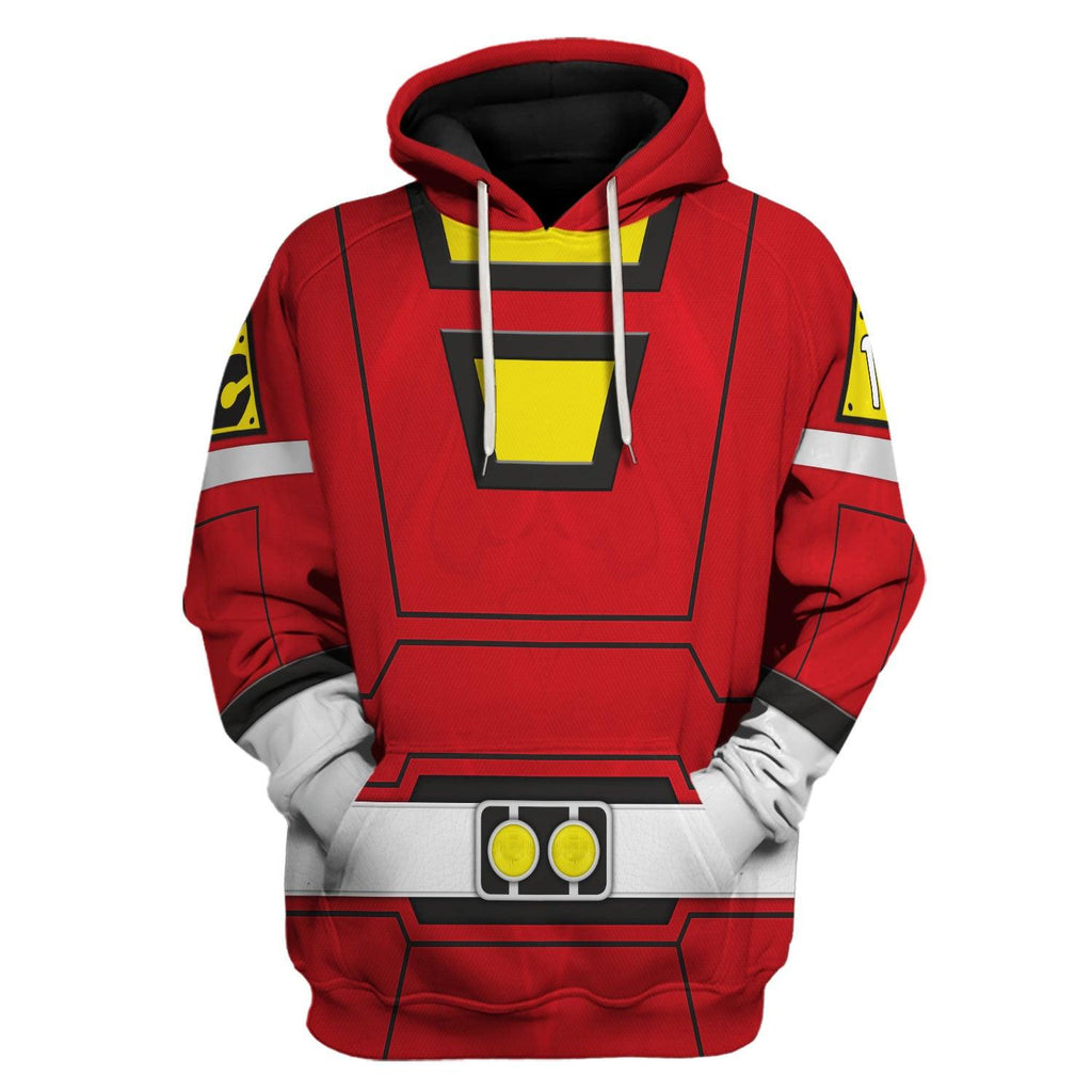 OodieGang Red Power Rangers Turbo Hoodies Sweatshirt T-shirt Hawaiian Tracksuit - OodieGang.com