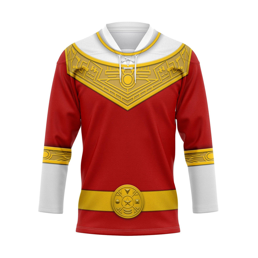 OodieGang Red Power Rangers Zeo Hockey Jersey - OodieGang.com