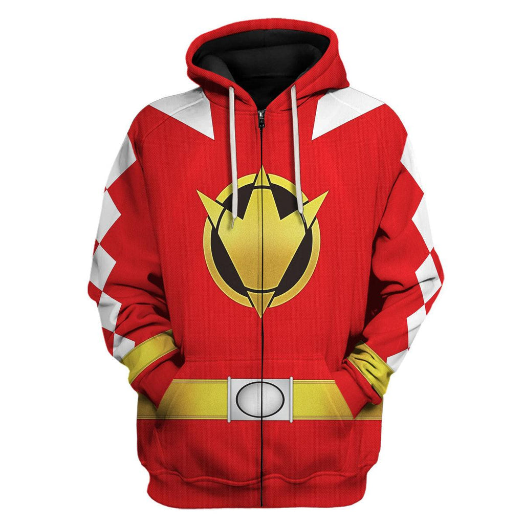 OodieGang Red Ranger Dino Thunder Hoodies Sweatshirt T-shirt Hawaiian Sweatpants - OodieGang.com