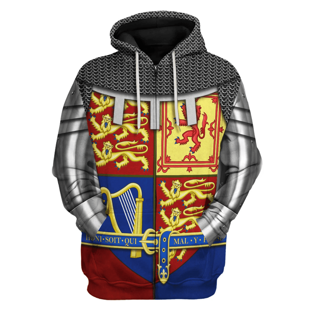 OodieGang Royal Coat of Arms of the United Kingdom (Queen Elizabeth II) Costume Hoodie Sweatshirt T-Shirt Tracksuit - OodieGang.com