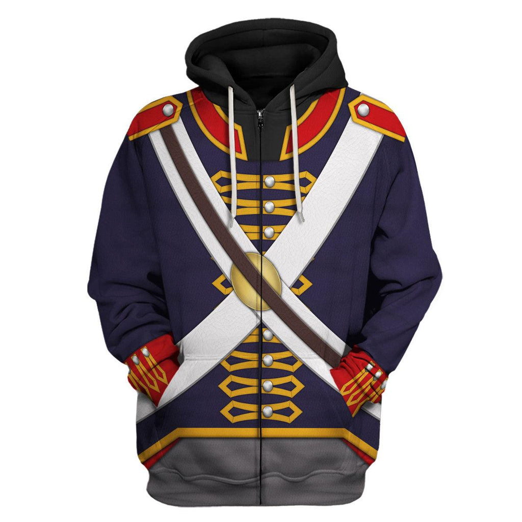 Oodiegang Royal Foot Artillery Ÿ?? Gunner (1806-1815) Uniform All Over Print Hoodie Sweatshirt T-Shirt Tracksuit - Oodiegang.com