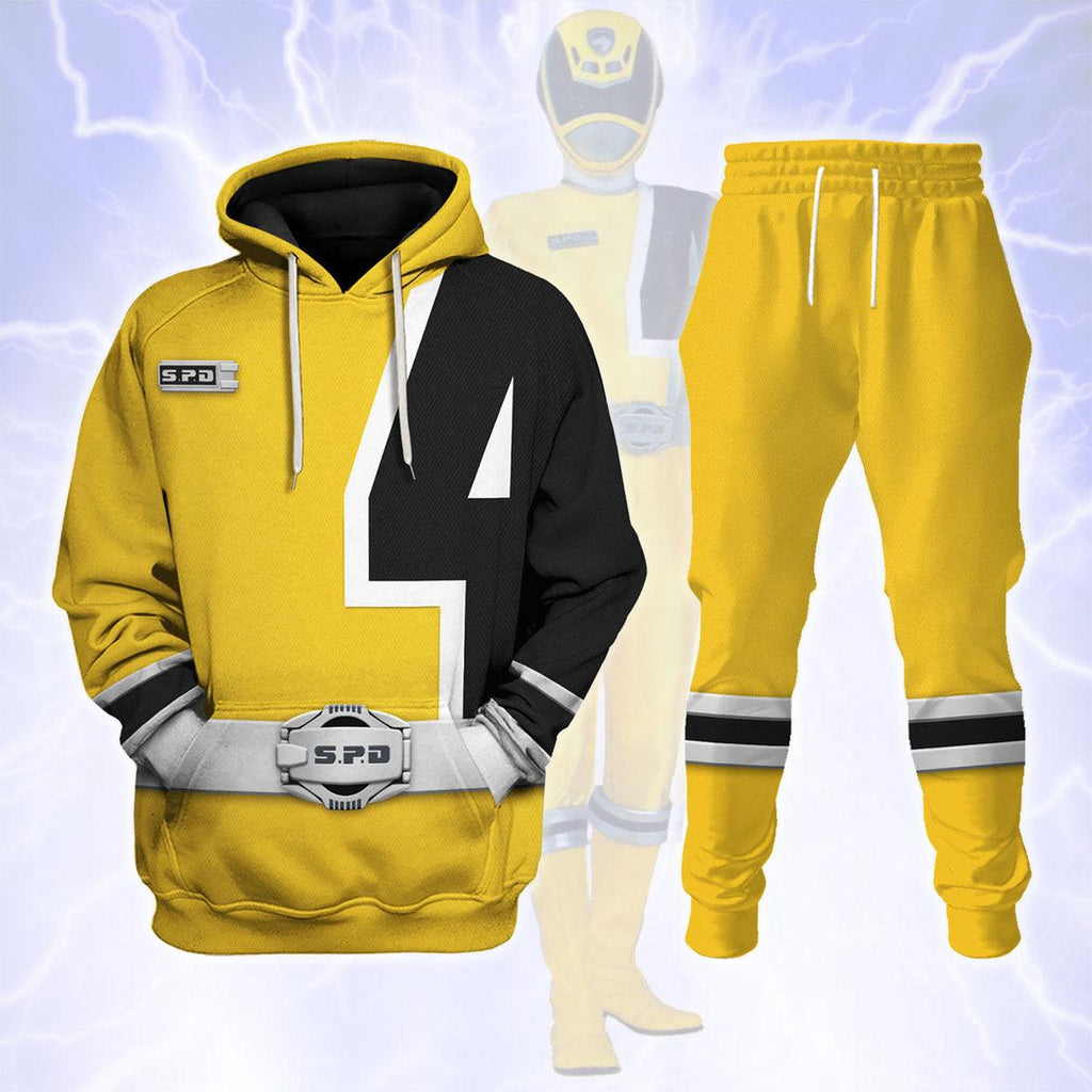 CustomsPig S.P.D Yellow Ranger Hoodies Sweatshirt T-shirt Sweatpants Hawaiian Tracksuit - CustomsPig.com