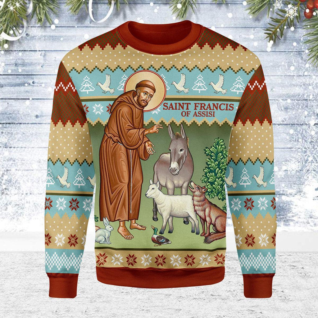 OodieGang Saint Francis and The Animals Christmas Sweater - OodieGang.com