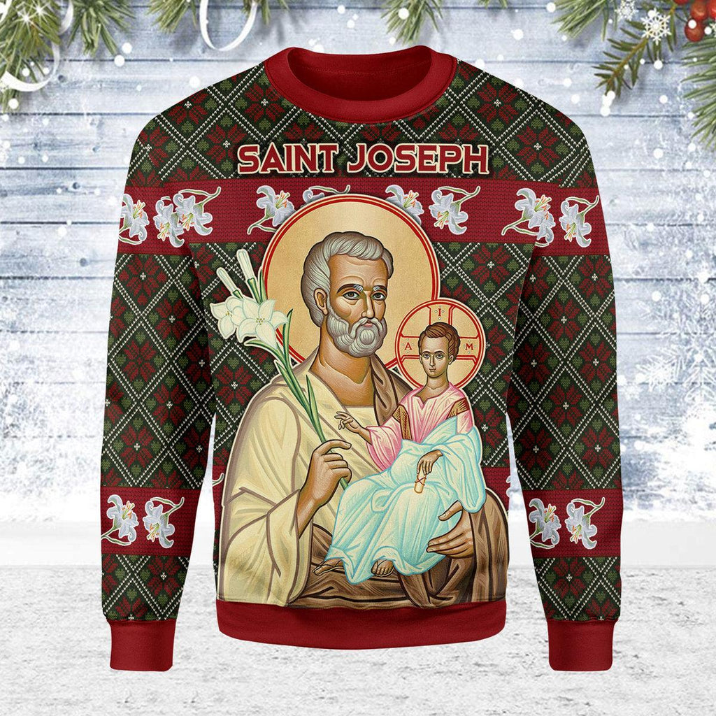 OodieGang Saint Joseph and Child Jesus Christmas Sweater - OodieGang.com