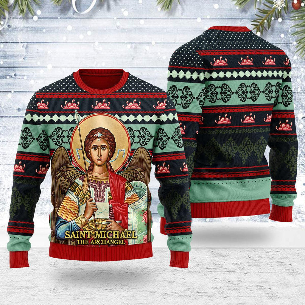 OodieGang Saint Michael The Archangel Christmas Sweater - OodieGang.com