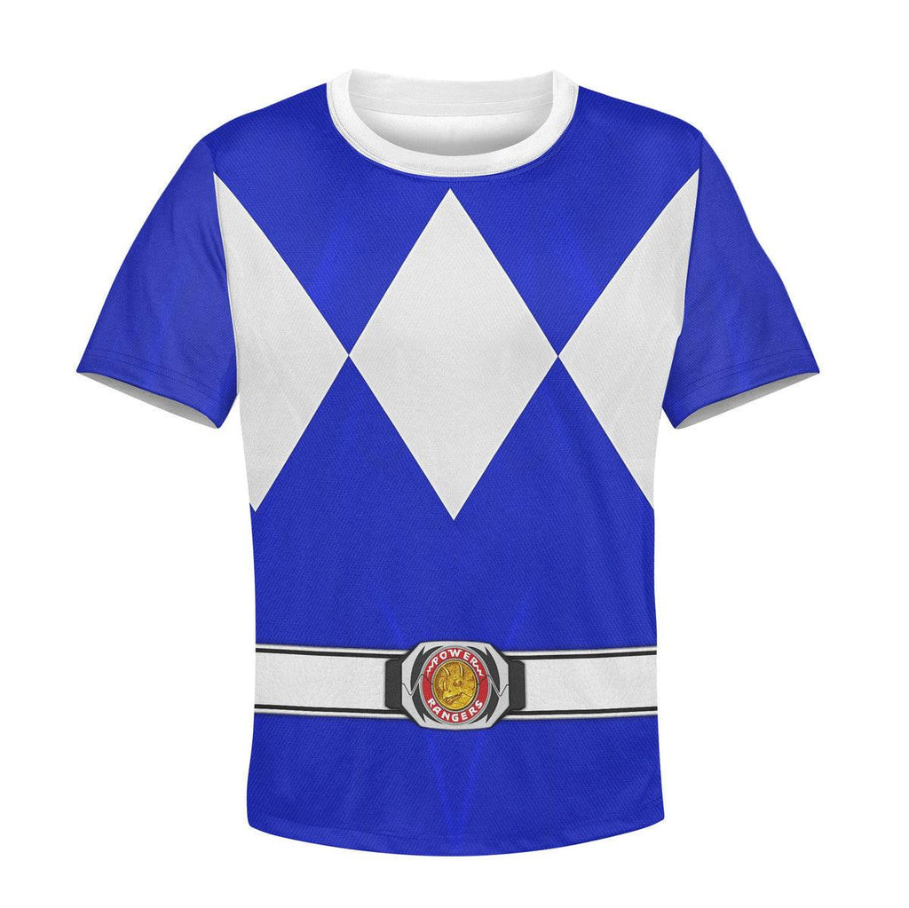 OodieGang Unisex Kid Tops Blue Ranger Mighty Morphin Kid 3D Apparel - OodieGang.com