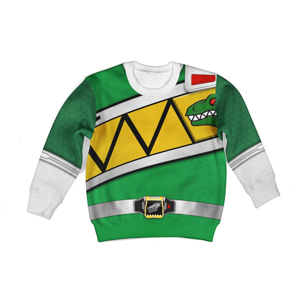 Oodiegang Unisex Kid Tops Green Power Rangers Dino Charge 3D Apparel - DucG