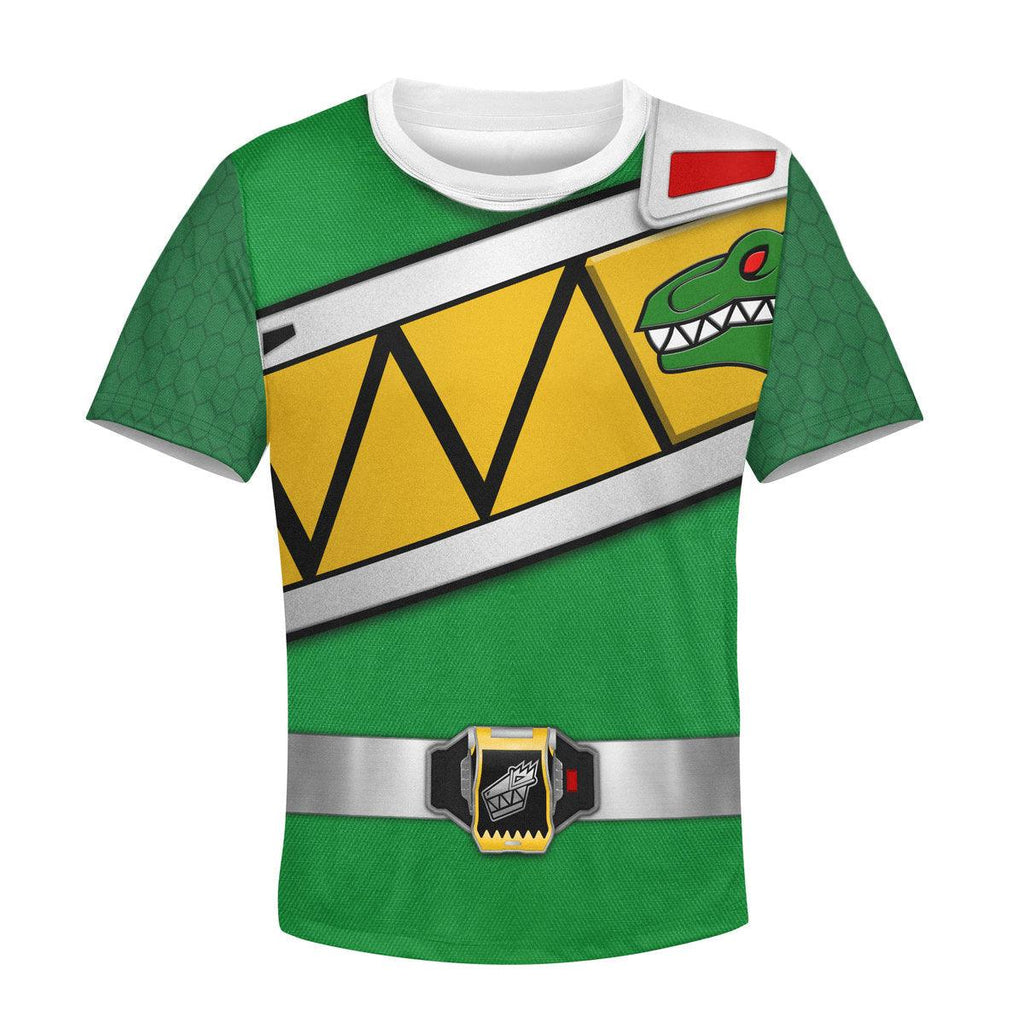 Oodiegang Unisex Kid Tops Green Power Rangers Dino Charge 3D Apparel - DucG