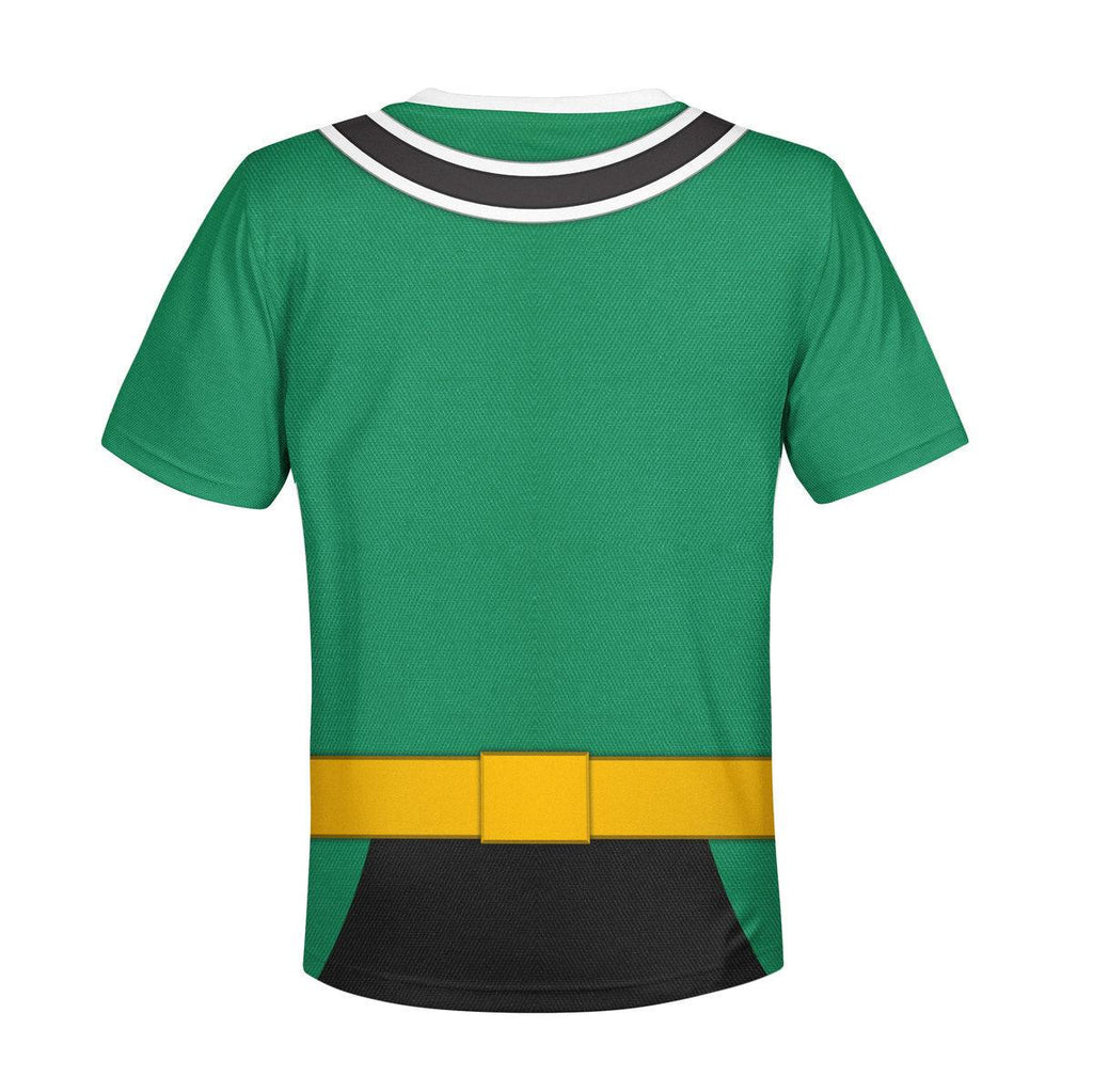 Oodiegang Unisex Kid Tops Green Power Rangers Samurai 3D Apparel - DucG