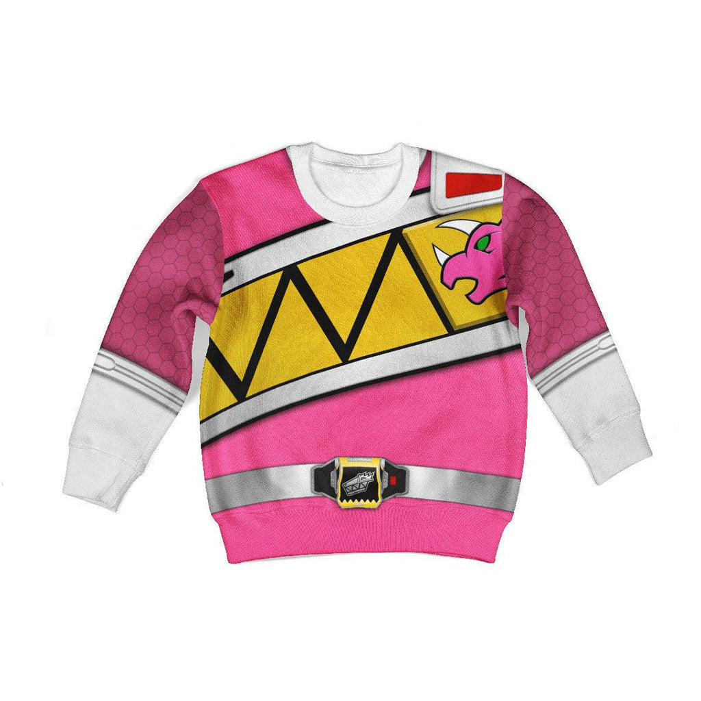 Oodiegang Unisex Kid Tops Pink Power Rangers Dino Charge 3D Apparel - DucG