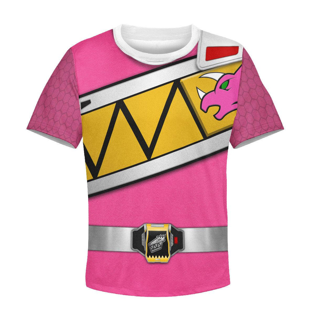 Oodiegang Unisex Kid Tops Pink Power Rangers Dino Charge 3D Apparel - DucG