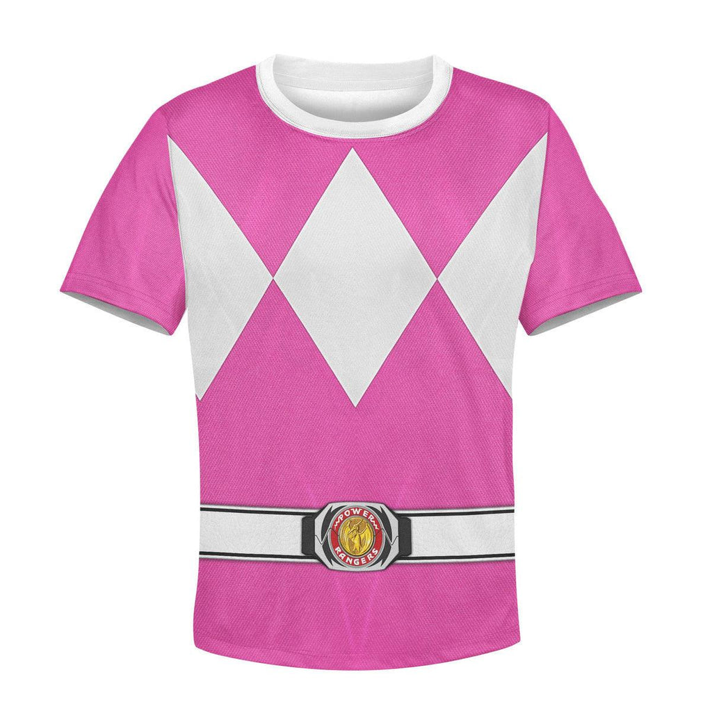 OodieGang Unisex Kid Tops Pink Ranger Mighty Morphin Kid 3D Apparel - OodieGang.com