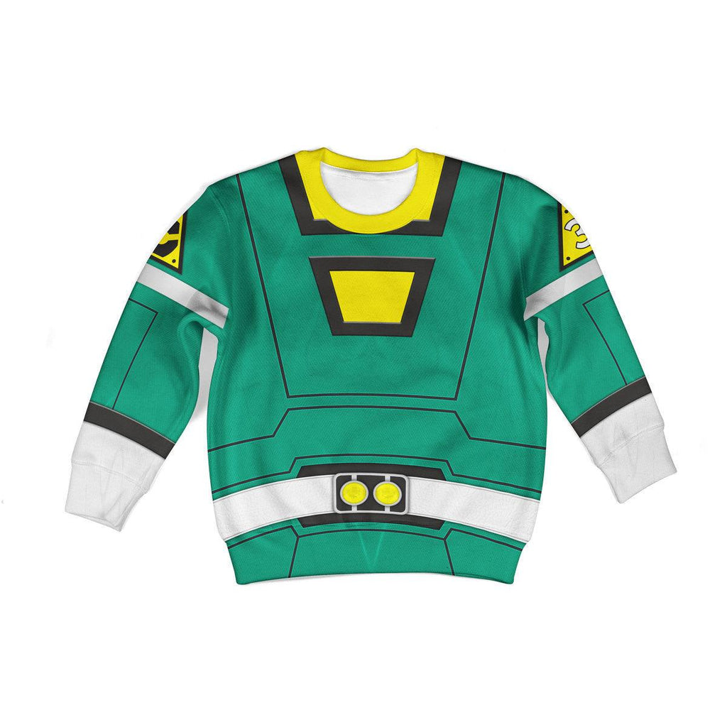 OodieGang Unisex Kid Tops Power Rangers Turbo Green 3D Apparel - OodieGang.com