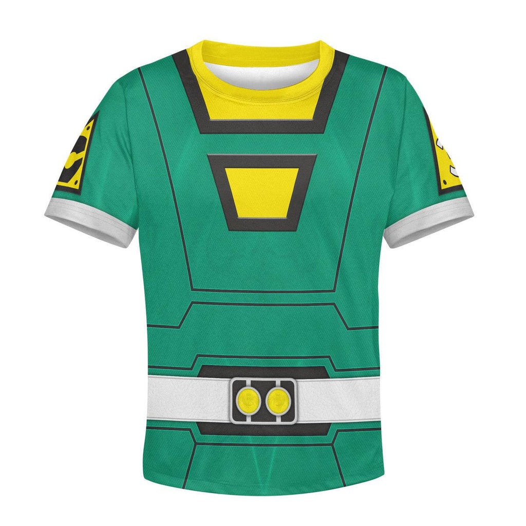 OodieGang Unisex Kid Tops Power Rangers Turbo Green 3D Apparel - OodieGang.com