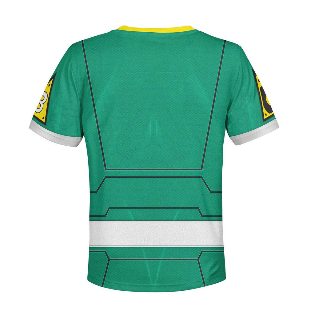 OodieGang Unisex Kid Tops Power Rangers Turbo Green 3D Apparel - OodieGang.com