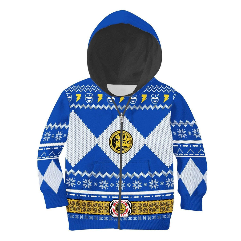 OodieGang Unisex Kid Tops Pullover Sweatshirt Blue Power Ranger 3D Apparel - OodieGang.com