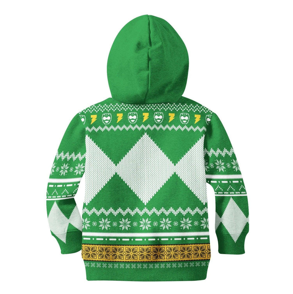 OodieGang Unisex Kid Tops Pullover Sweatshirt Green Power Ranger 3D Apparel - OodieGang.com