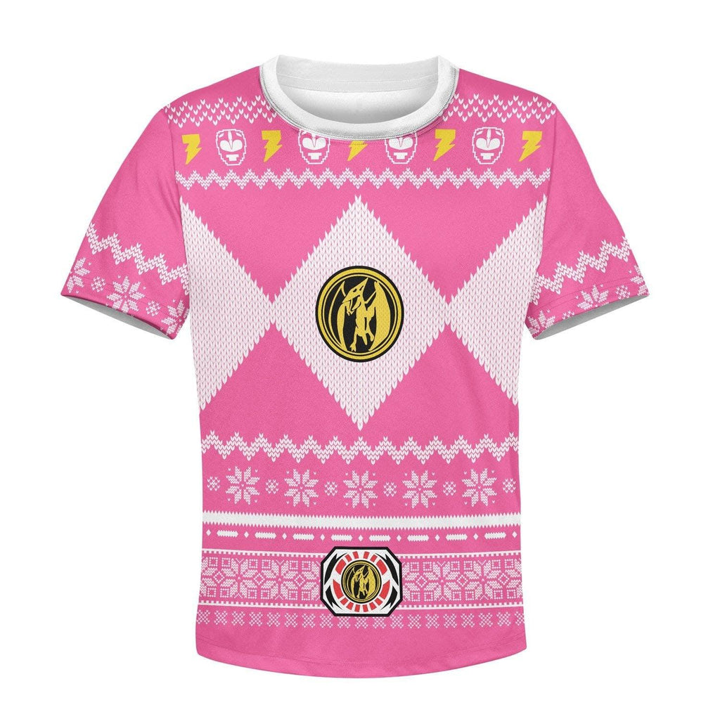 OodieGang Unisex Kid Tops Pullover Sweatshirt Pink Power Ranger 3D Apparel - OodieGang.com