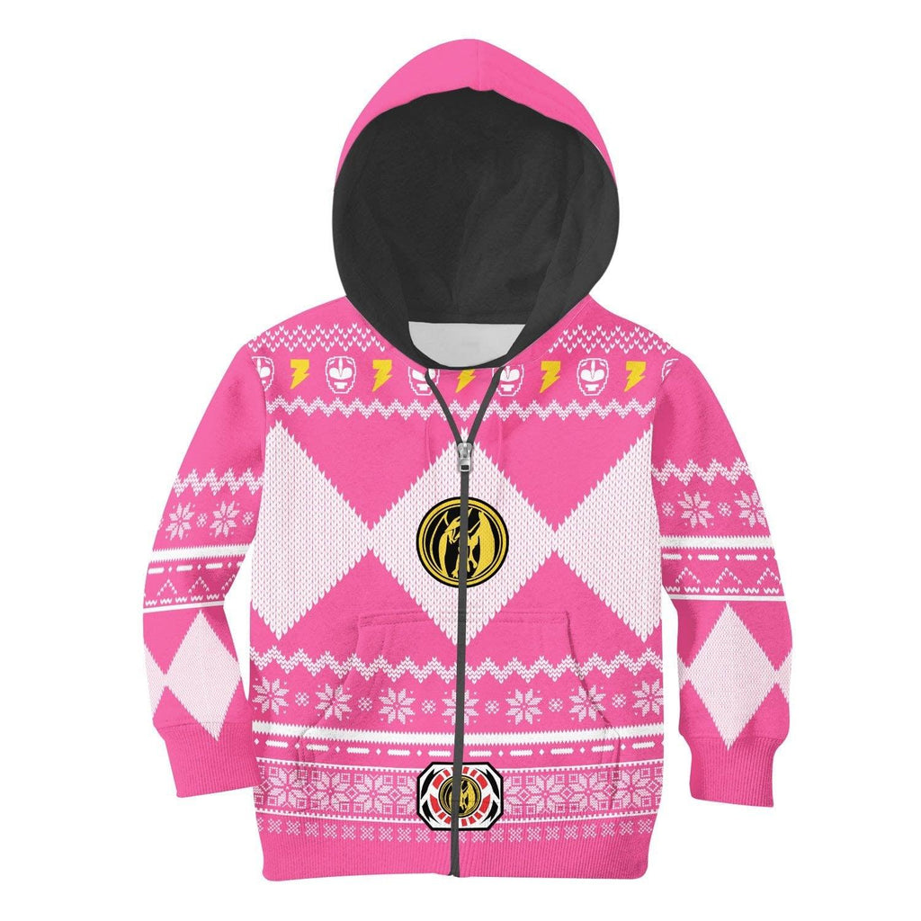 OodieGang Unisex Kid Tops Pullover Sweatshirt Pink Power Ranger 3D Apparel - OodieGang.com