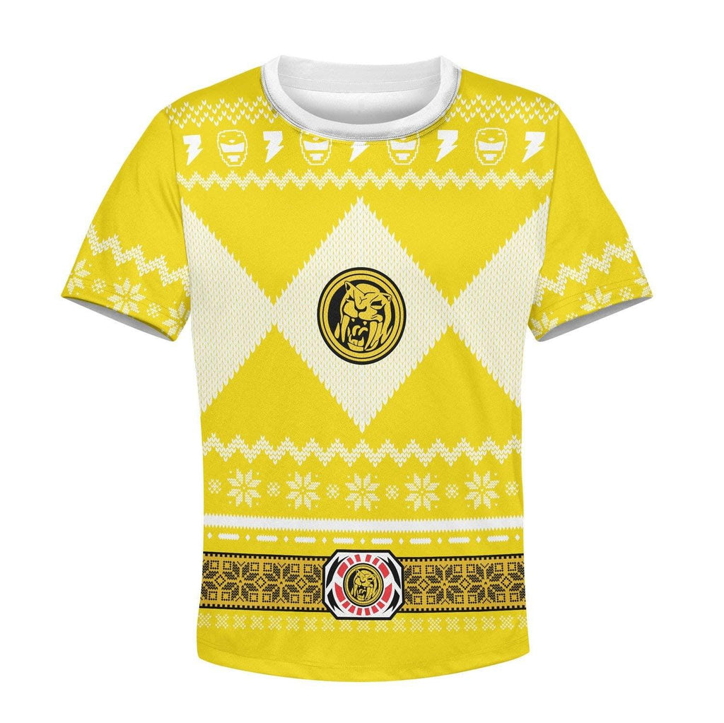 OodieGang Unisex Kid Tops Pullover Sweatshirt Yellow Power Ranger 3D Apparel - OodieGang.com