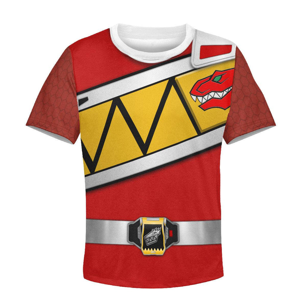 Oodiegang Unisex Kid Tops Red Power Rangers Dino Charge 3D Apparel - DucG