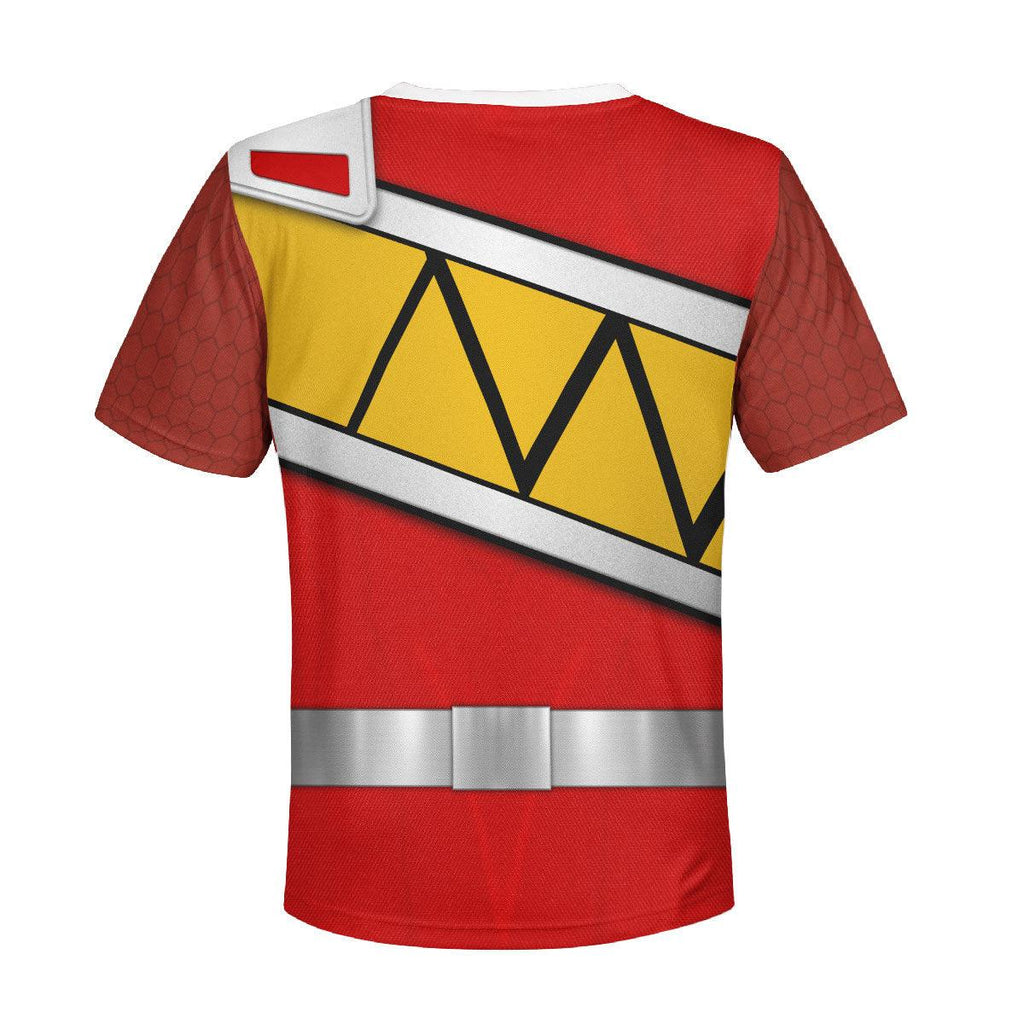 Oodiegang Unisex Kid Tops Red Power Rangers Dino Charge 3D Apparel - DucG