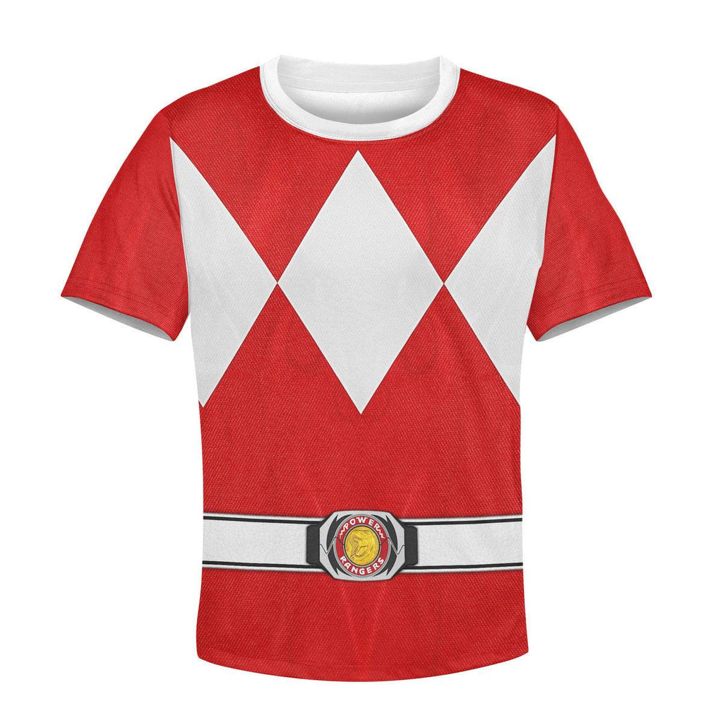 OodieGang Unisex Kid Tops Red Ranger Mighty Morphin Kid 3D Apparel - OodieGang.com