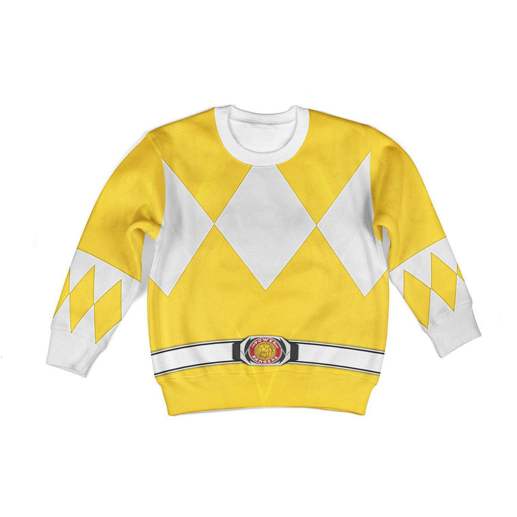 OodieGang Unisex Kid Tops Yellow Ranger Mighty Morphin Kid 3D Apparel - OodieGang.com