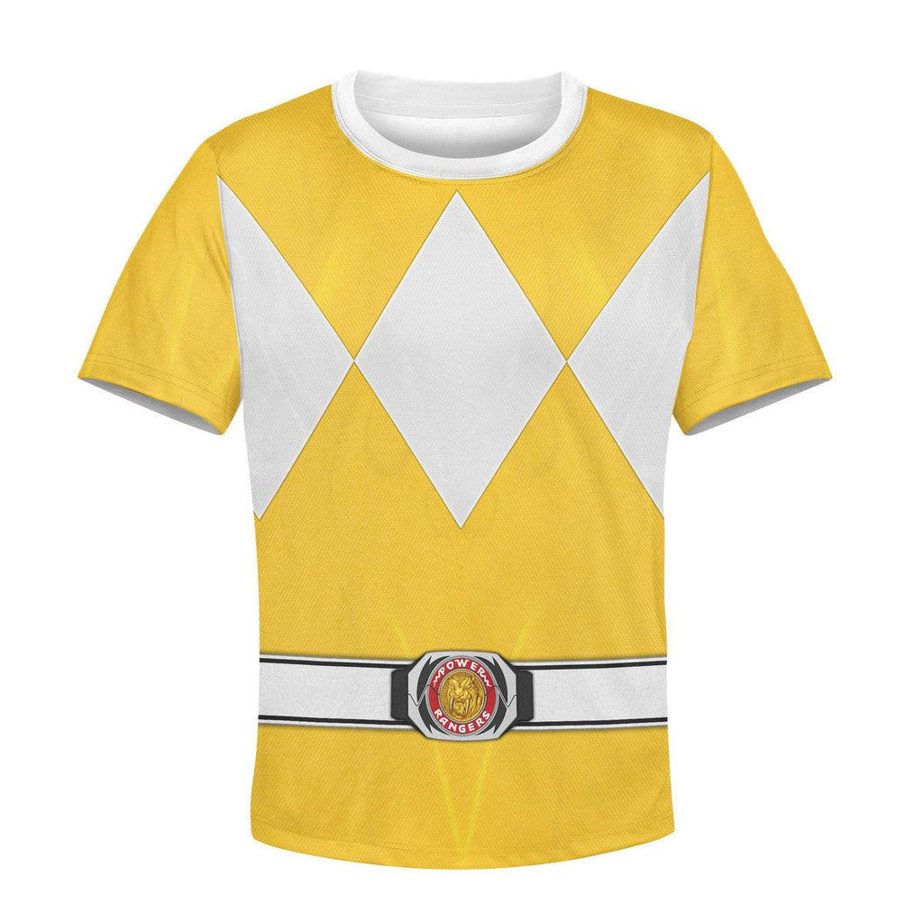 OodieGang Unisex Kid Tops Yellow Ranger Mighty Morphin Kid 3D Apparel - OodieGang.com