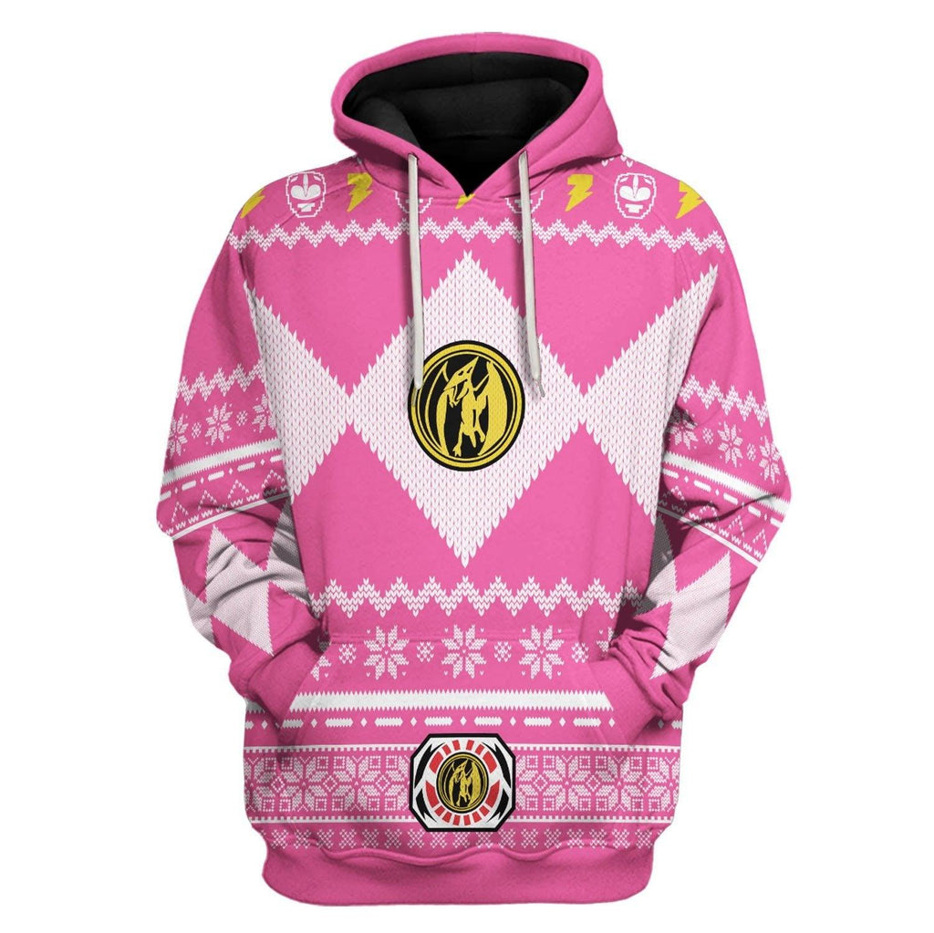 OodieGang Unisex Tops Pullover Sweatshirt Pink Power Ranger 3D Costumes - OodieGang.com