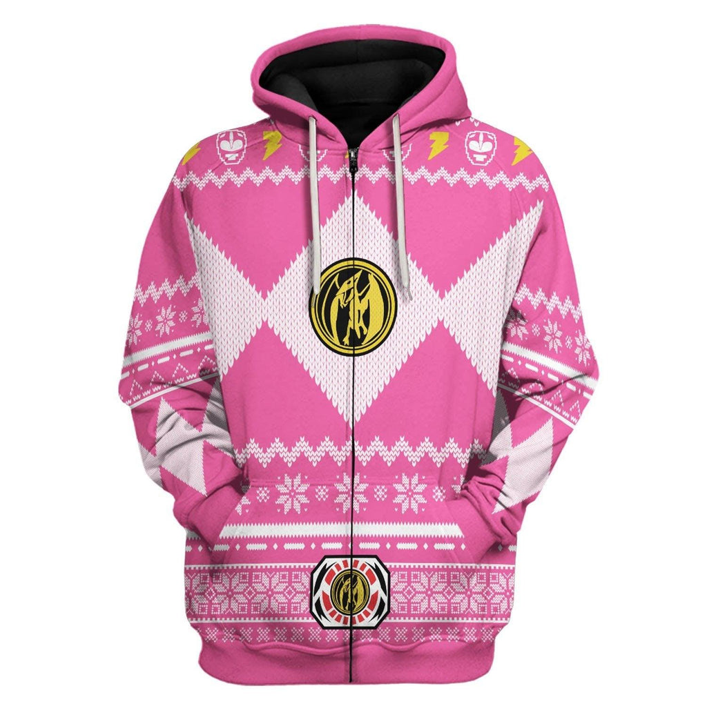 OodieGang Unisex Tops Pullover Sweatshirt Pink Power Ranger 3D Costumes - OodieGang.com