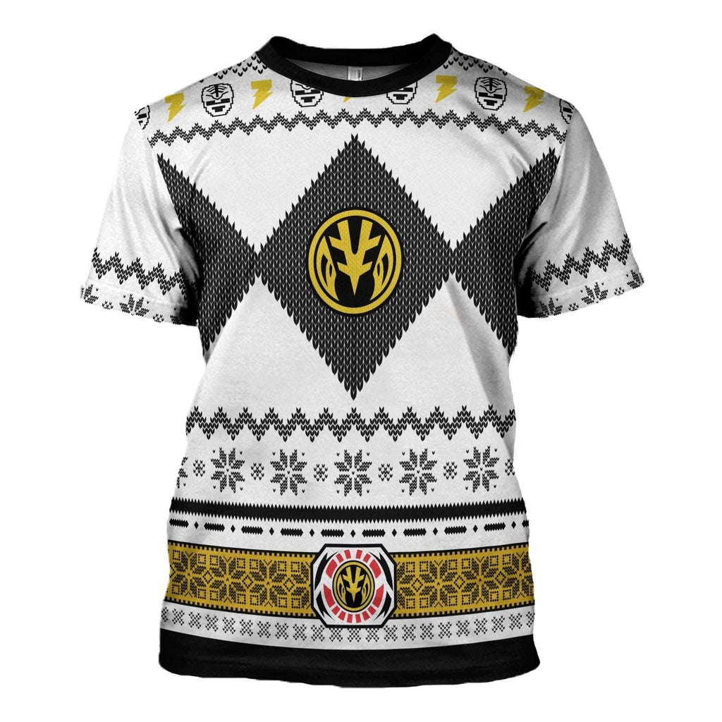 OodieGang Unisex Tops Pullover Sweatshirt White Power Ranger 3D Costumes - OodieGang.com